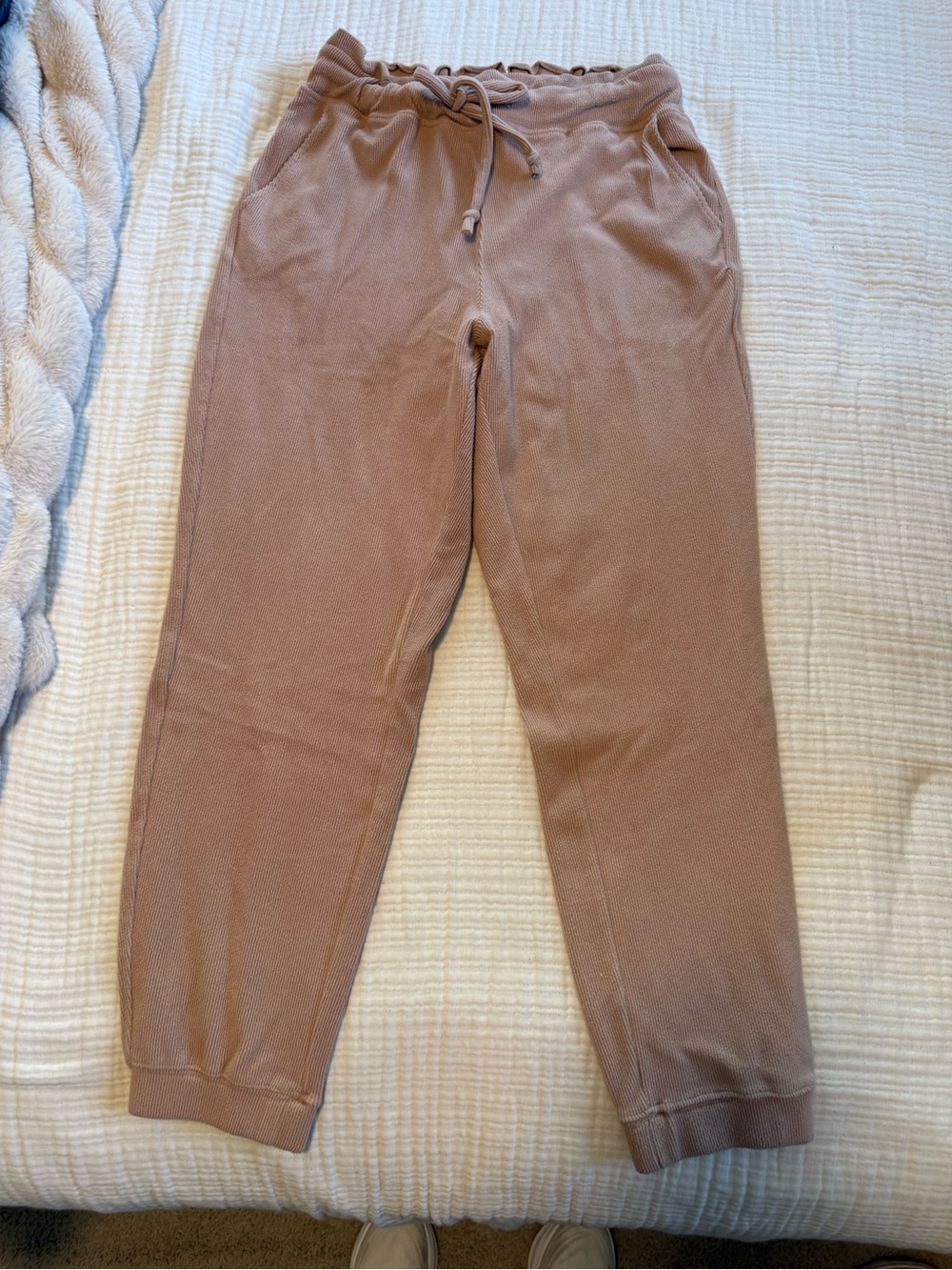 Mono B blush beige drawstring waist joggers